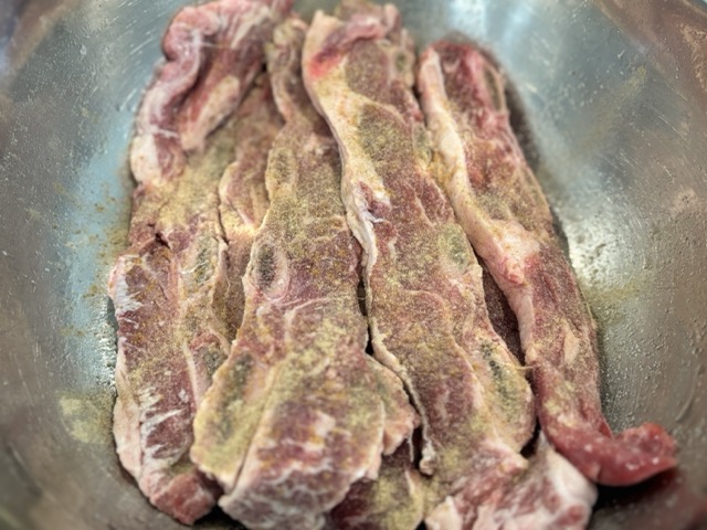 Seasoning Beef Flanken Ribs