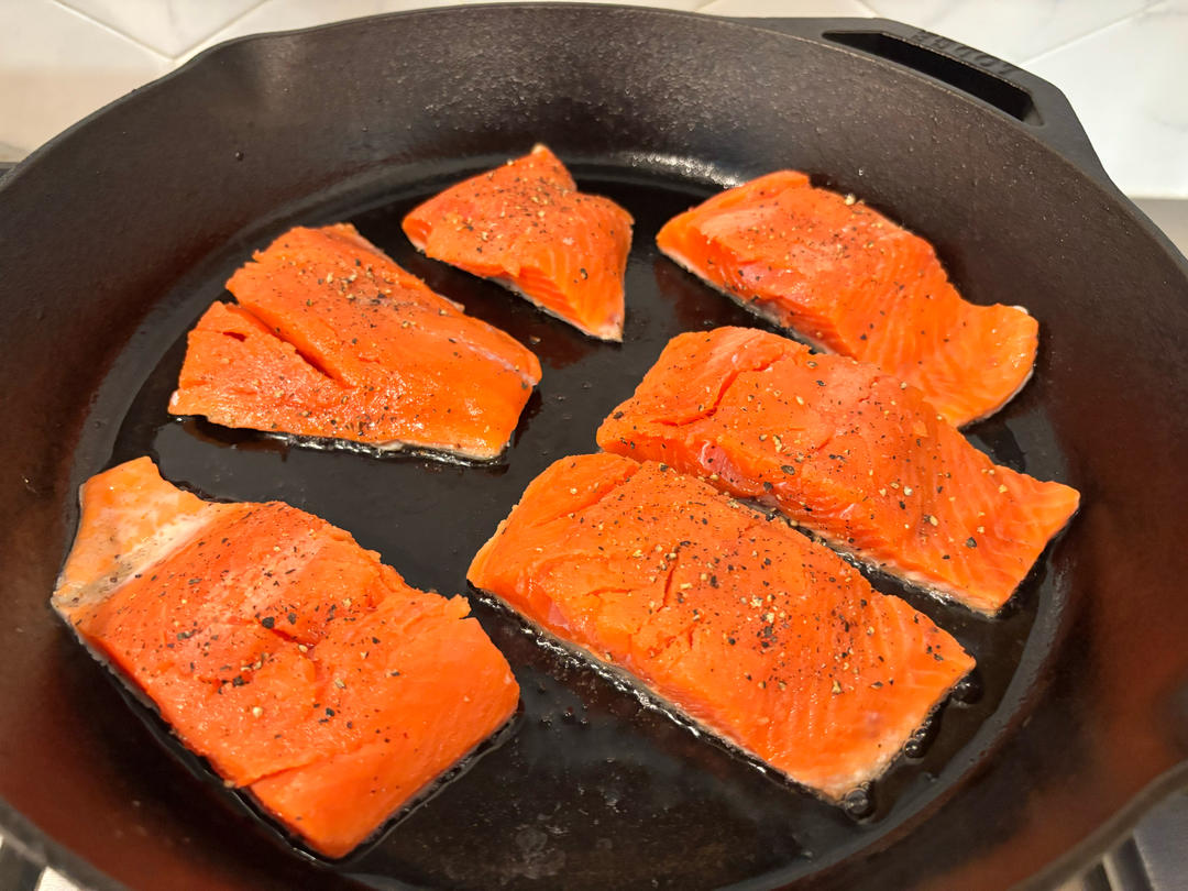 Sear skin-side down