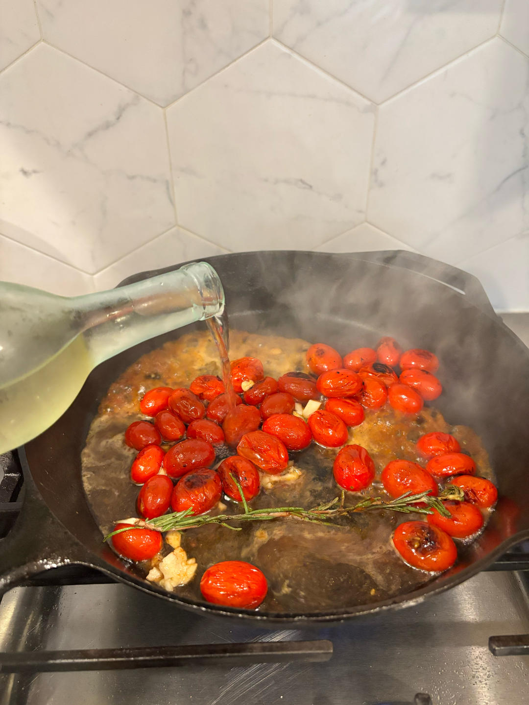 Simmer with white wine