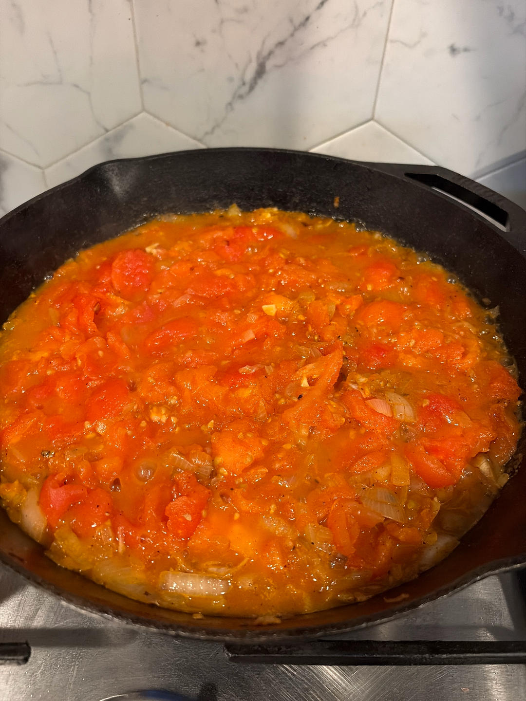 Simmer and thicken the sauce