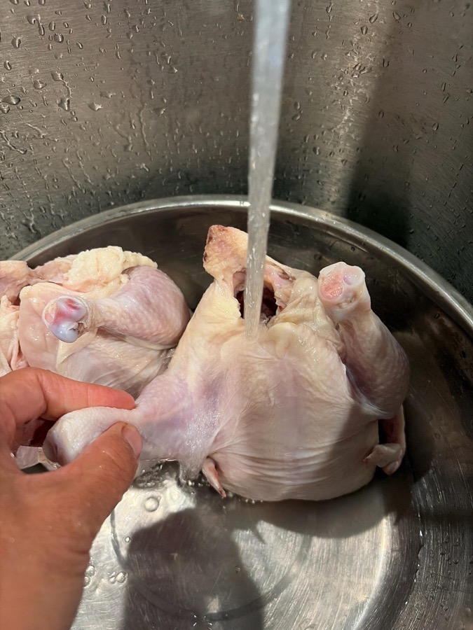 Clean the chicken inside and out