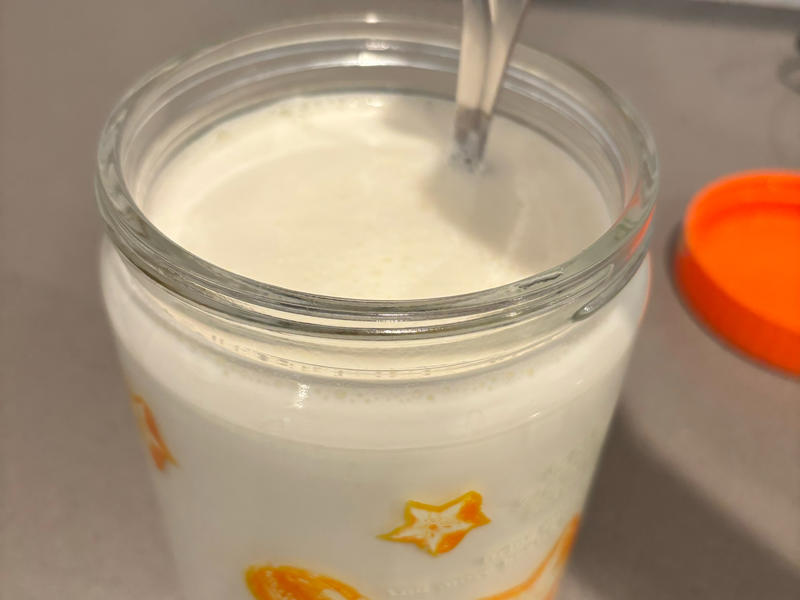 Stirring the yogurt starter