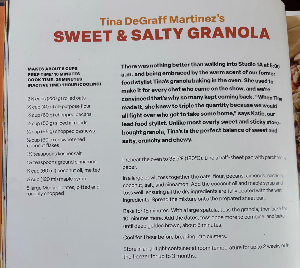 Tina DeGraff Martinez's Sweet & Salty Granola in Today Loves Food
