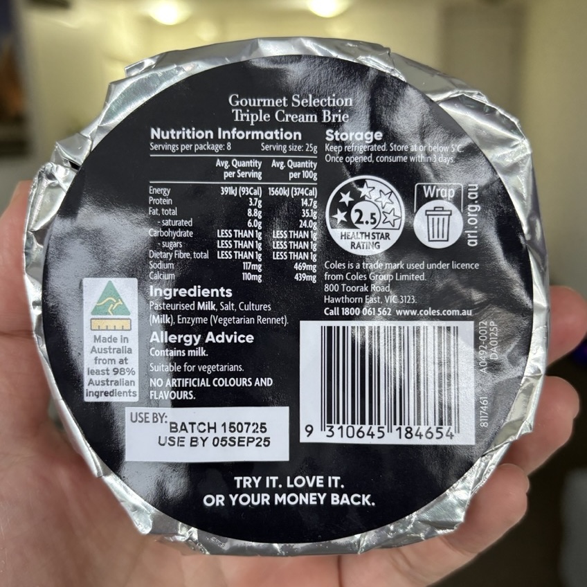 Coles brie back