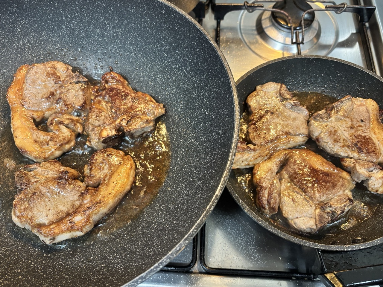 Pan-fried lamb loin chops