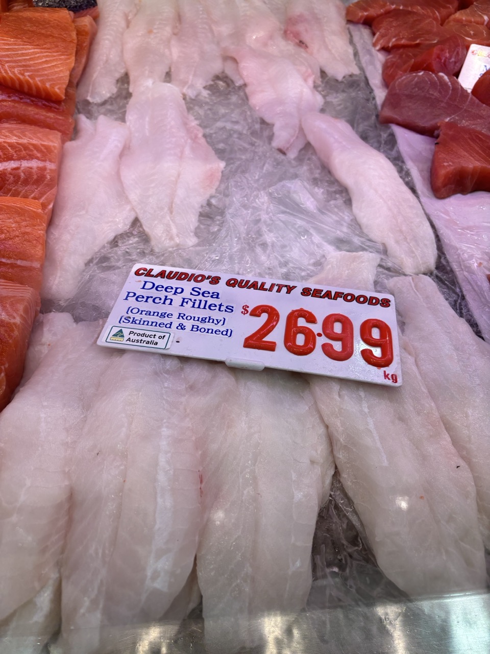 Perch fillets at the Sydney Fish Market