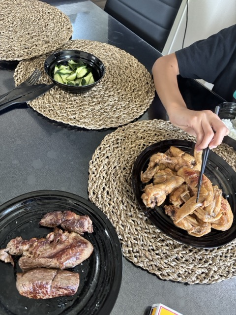 Chicken wings and steak