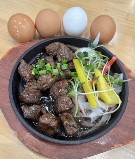 Wagyu beef and eggs