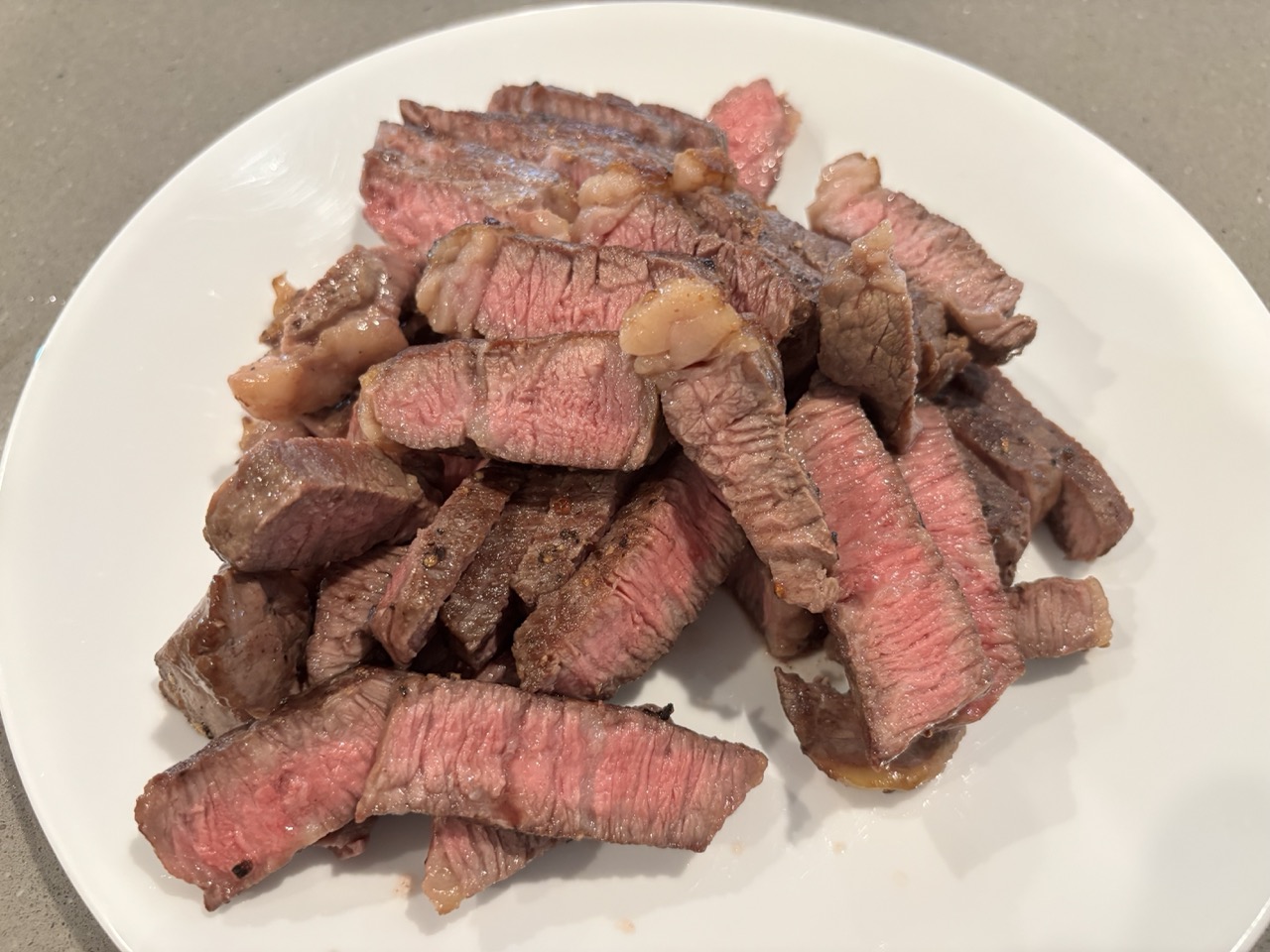 August cooked tri tip steaks